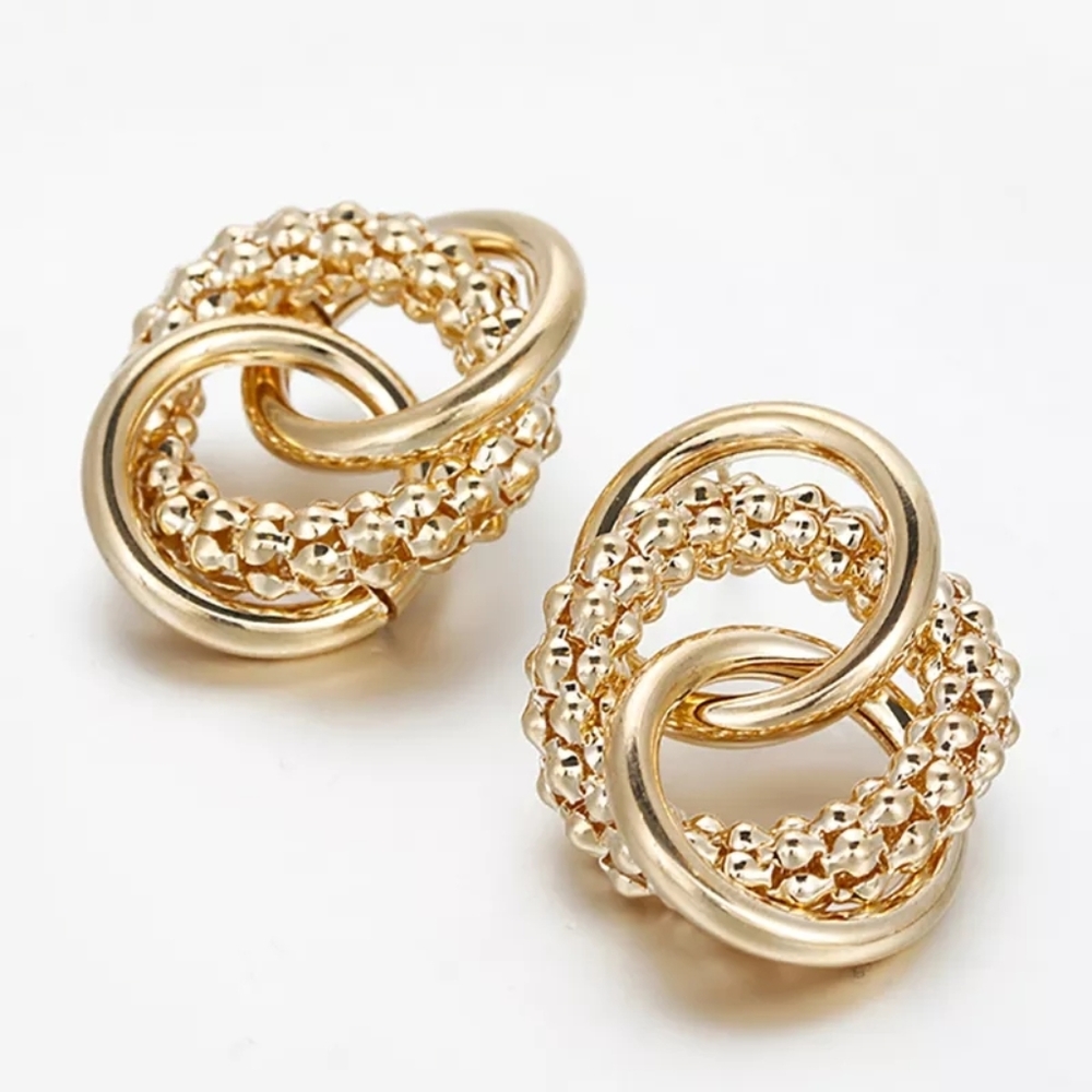 Punk Metal Twist Geometric Earrings